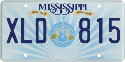 MS license plate XLD815