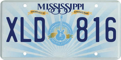 MS license plate XLD816