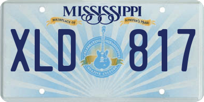 MS license plate XLD817