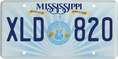 MS license plate XLD820