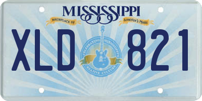 MS license plate XLD821