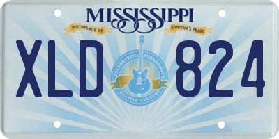 MS license plate XLD824