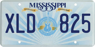 MS license plate XLD825