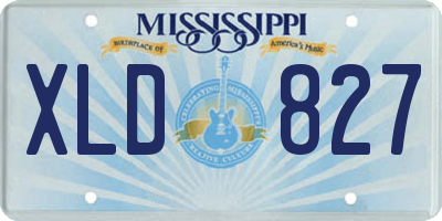 MS license plate XLD827