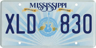 MS license plate XLD830