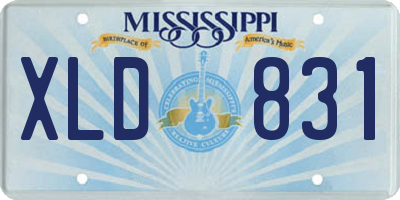 MS license plate XLD831
