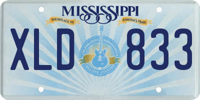MS license plate XLD833