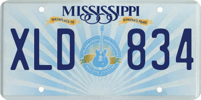 MS license plate XLD834