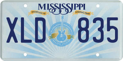 MS license plate XLD835