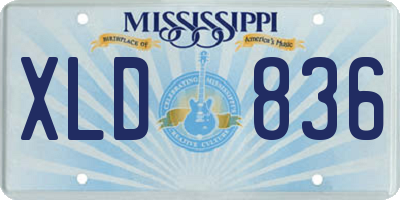 MS license plate XLD836