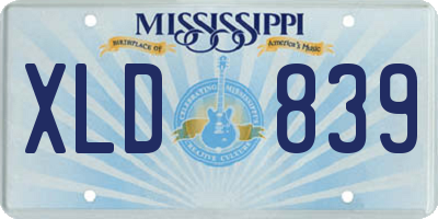 MS license plate XLD839