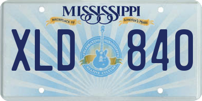 MS license plate XLD840