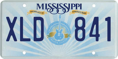 MS license plate XLD841