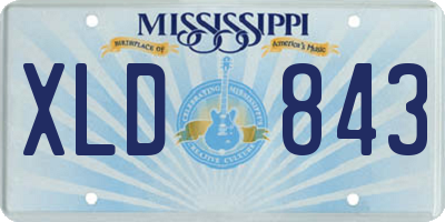 MS license plate XLD843