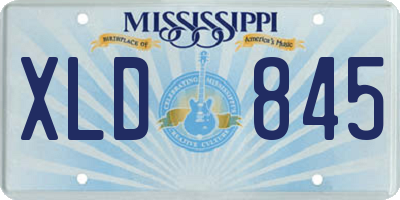 MS license plate XLD845