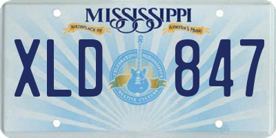 MS license plate XLD847