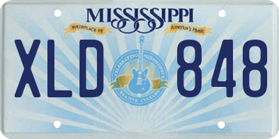 MS license plate XLD848