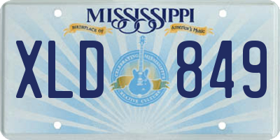 MS license plate XLD849