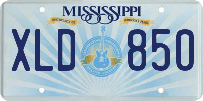 MS license plate XLD850