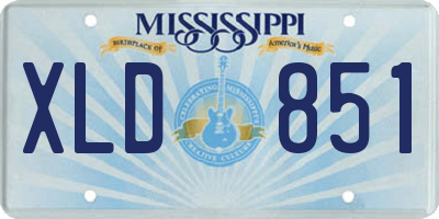 MS license plate XLD851