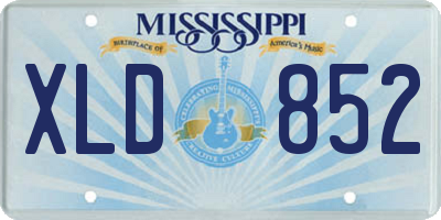 MS license plate XLD852