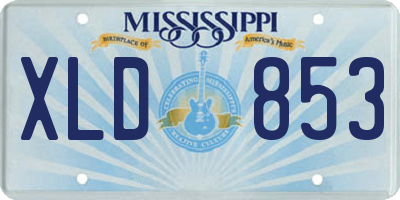 MS license plate XLD853