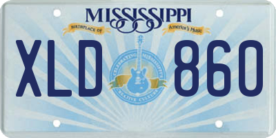 MS license plate XLD860