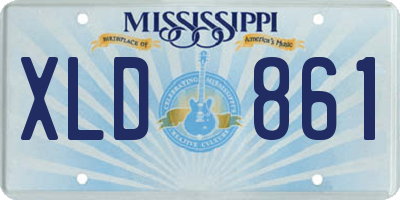 MS license plate XLD861