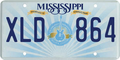 MS license plate XLD864