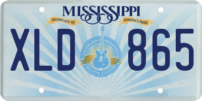 MS license plate XLD865