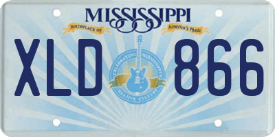 MS license plate XLD866