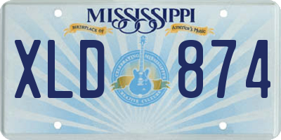 MS license plate XLD874