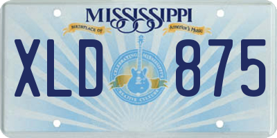 MS license plate XLD875