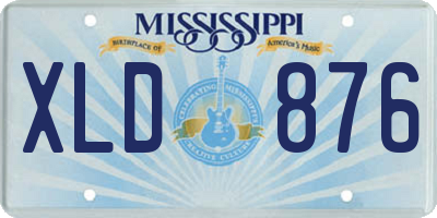 MS license plate XLD876