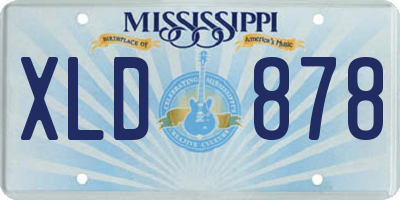 MS license plate XLD878