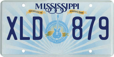 MS license plate XLD879
