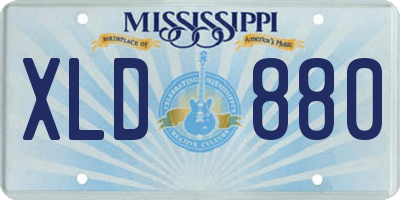 MS license plate XLD880