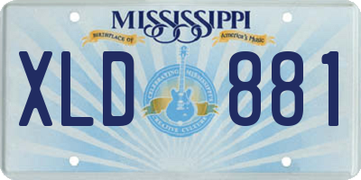 MS license plate XLD881