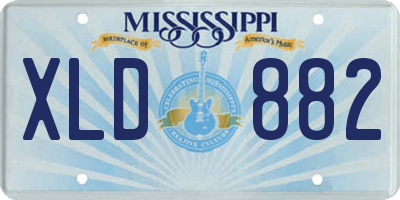 MS license plate XLD882