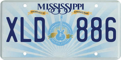 MS license plate XLD886