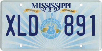 MS license plate XLD891