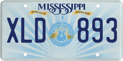 MS license plate XLD893