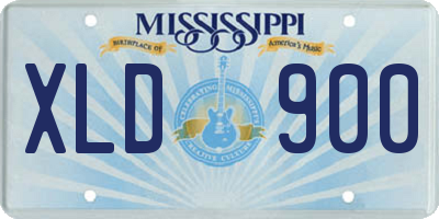 MS license plate XLD900