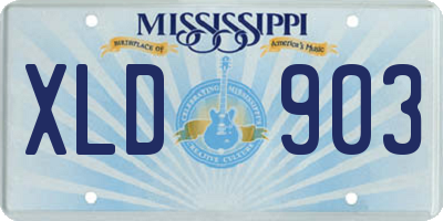 MS license plate XLD903