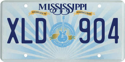 MS license plate XLD904