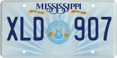 MS license plate XLD907