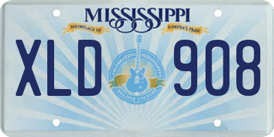 MS license plate XLD908