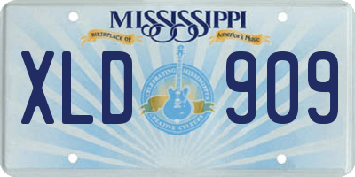 MS license plate XLD909