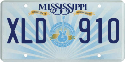MS license plate XLD910