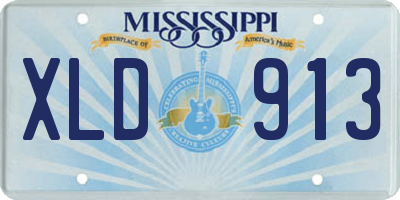 MS license plate XLD913